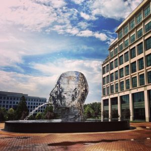 Posted July 5, 2013 at Metalmorphosis - It just a super sized, morphing, moving, metal sculpture that spits out water. You know, the usual