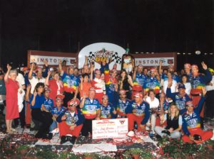 Jeff Gordon, 1998 Coca-Cola 600 victory lane, Helen Myrick far left
