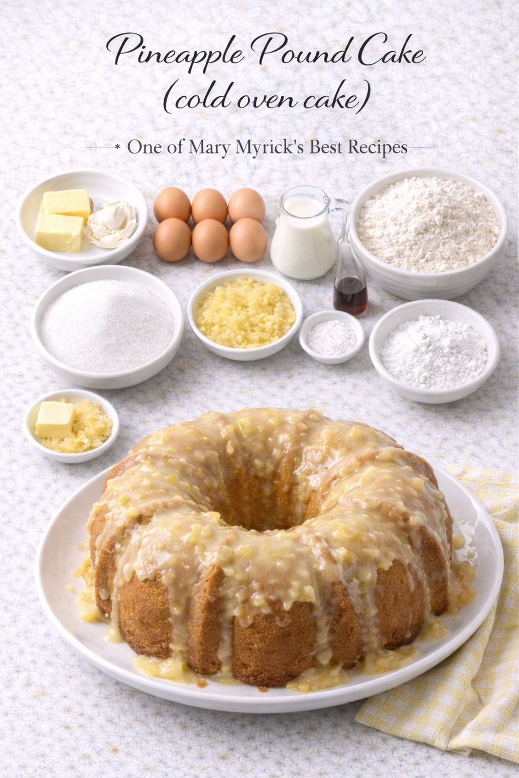 Pineapple Pound Cake (cold oven cake)