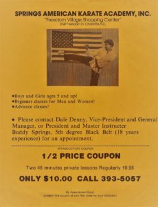 Springs American Karate Academy Flyer