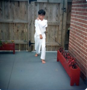 Michael Myrick as a beginner in karate, June, 1981